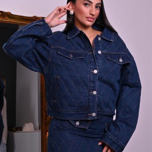 Completo Denim Trapuntato: Giacca e Gonna Coordinata