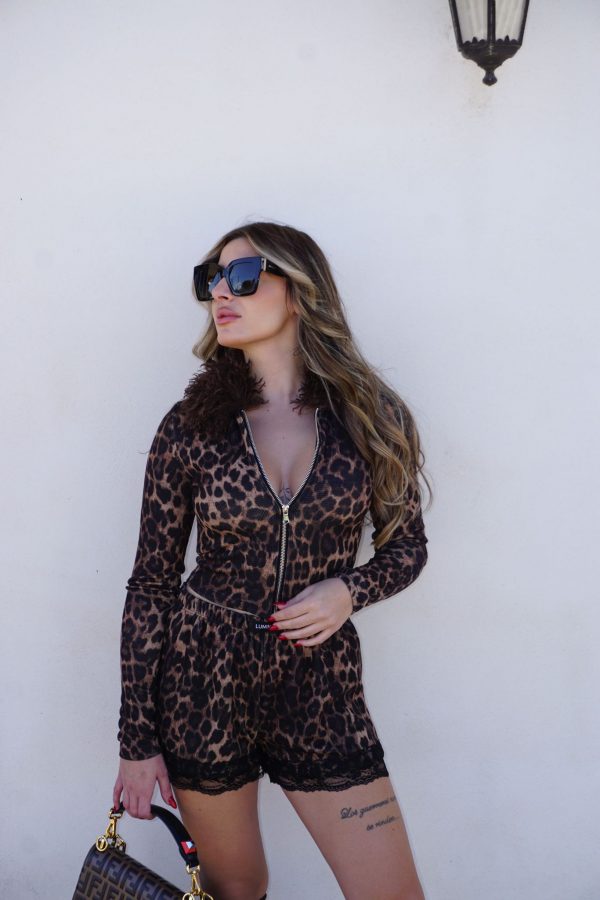 Coordinato Maculato con Felpa in Peluche